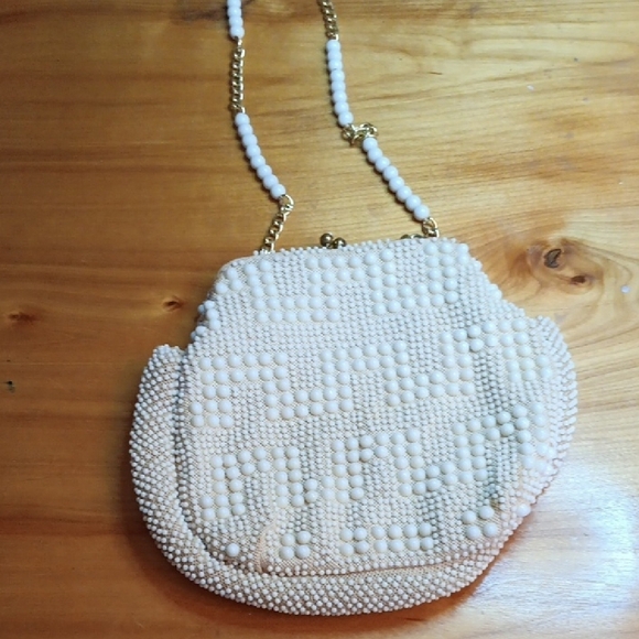 Antique Cream Beaded Women's Bag - Picture 1 of 7